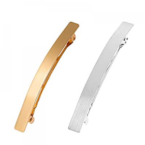 Hair Clips for Women Ladies, BeeGift 2 Pcs Simple Fashion Metal Hair Clips French Styles Hair Barret