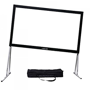 SCREENPRO Projector Screen with Stand Adjustable Legs (Max 46.9") 150" Portable Outdoor Fast-Folding