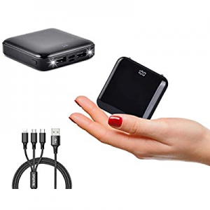 Premium Mini Power Bank Small Portable Charger 10000mAh, GreaTech Smallest & Lightest Ultra-Compact 