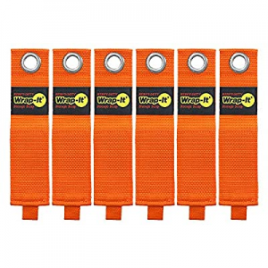 Heavy-Duty Wrap-It Storage Straps, 17-inch (6-Pack), Blaze Orange - Hook and Loop Extension Cord Org