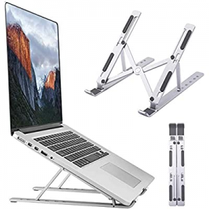 Laptop Stand, Foldable Portable Ventilated Cooling Laptop Holder Tablet Stand, 6 Angles Adjustable A
