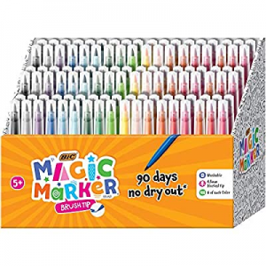 BIC Magic Marker Brush Tip, Assorted Colors, 108-Count now 50.0% off 