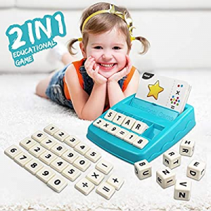 One Day Only！Matching Letter Game & Number Games for Kids now 45.0% off , 2 in1 Spelling Games Alp..