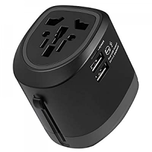 Universal Travel Adapter, Foxnovo European Adapter International Power Plug Adapter with Dual USB Po