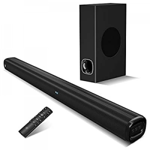 Soundbar with Subwoofer,2.1CH with 3D Surround Sound, Works with 4K & HD TVs, HDMI(arc)/Optical/Aux/
