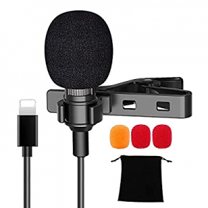 Lavalier Microphone for iPhone, Mini Lapel Microphone for iPhone 11/12/7/8/xr/xs/Plus/Pro/iPad/iPod 