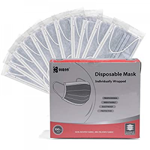 Bigox Face Mask Individually Wrapped Disposable 100 Pack Grey