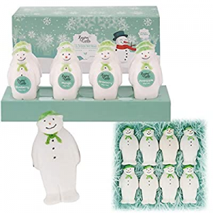 Snowman Bath Bomb Gift Set - 8 Handmade Adorable Snowmen Bath Fizzers. Natural Moisturizing Essentia