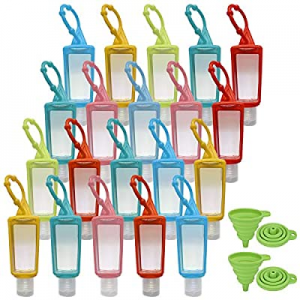 DARUNAXY Travel Plastic Clear Bottles with Silicone Colorful Sleeve Transparent Leakproof Empty Sque