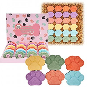 Shea Butter Bath Bombs Gift Set - 24 Paw Print Bath Spa Fizzers Gift for Animal Lovers! Bath Bombs A