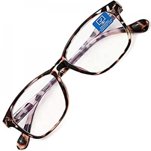 Blue Light Blocking Glasses 1Pack -Computer Glasses with Spring Hinges/Square Eyeglasses Frame, Blue
