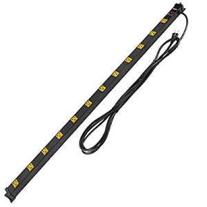 ZESEN 12 Outlet Heavy Duty Workshop Metal Power Strip Surge Protector with 15ft Heavy Duty Cord, ETL