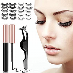 EONSIX Magnetic Eyelashes with Eyeliner - 10 Pairs Reusable 3D 5DMagnetic Lashes Set with 2 Special 