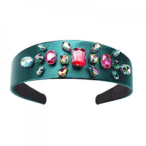 Wide Headband Hair Hoop Band for Women Lady Girls Fashion Handmade Hair-Band Crystal Rhinestone Luxu