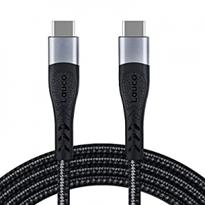 USB C to USB C Cable 100W, Lauco 4K@60Hz Video 10Gbps USB 3.1 Gen 2 Cable 3.3ft, Kevlar Braided USB