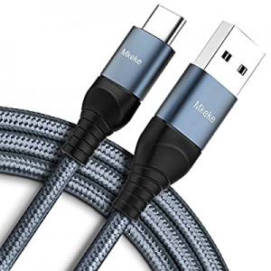 USB-A to USB-C Cable, Mkeke USB Type C Cable 3A Fast Charging 3 Pack (3.3/5/6FT) Nylon Braided Compa
