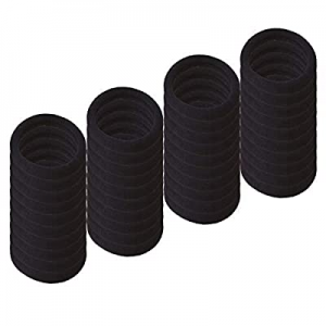 Hair Ties Seamless Hair Bands 4 mm Thick Black Ponytail Holders Hair Accessories No Crease Damage (B
