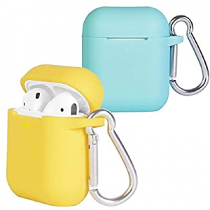 Apple AirPods Case Cover with Keychain, Enhenstre Airpod Case Cute Color and Quality Silicone 2 Pack