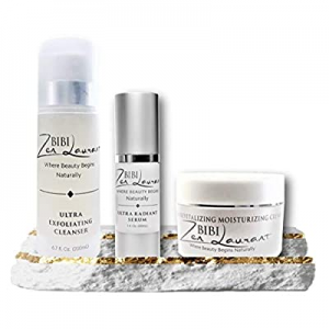 MUST HAVE Essential 3 Facial Set Natural Botanical Anti Aging Skin Care Kit Exfoliator Cleanser Pept