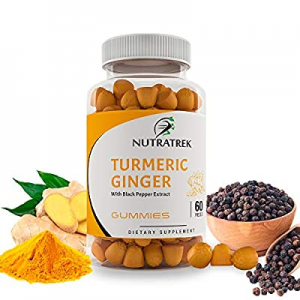 Organic Turmeric Curcumin Gummies with Ginger & Black Pepper - Max Potency, Natural Gummy for Pain R