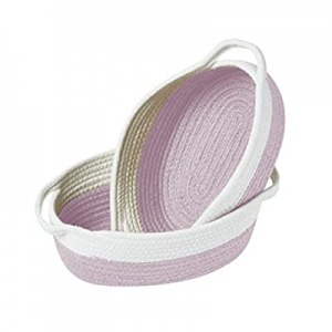 DECOMOMO Cotton Rope Baskets Woven Foldable Storage Bin with Handles | Great for Nursery/Toys/Stat..