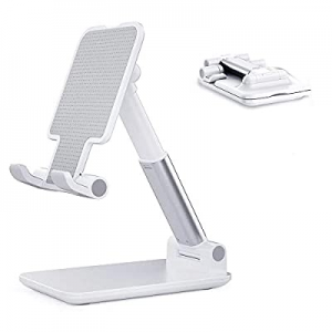 Adjustable Cell Phone Holder, Foldable Portable Tablet Stand Adjustable Height and Desktop Stand for