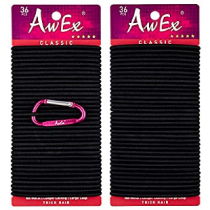 AwEx LARGE Hair Ties for Thick Hair,4 mm(0.16 Inch) Thick,170 mm(6.7 inches)Long,No Metal Hair Elast