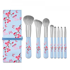 RANCAI Flawless Makeup Brush Set with Pouch, Synthetic Bristles for Liquid Foundation, Blending Brus
