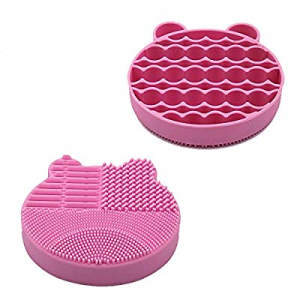 RANCAI Makeup Brush Cleaning Mat for Washing Brush Silicone Srubber Pad for Drying Rack Cosmetic Cle