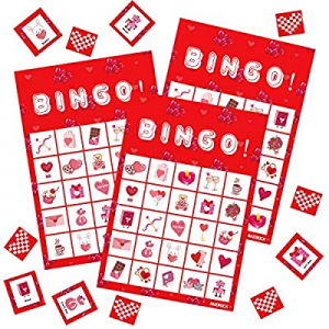 Valentine's Day Bingo Game Cards (5x5) - 24 Players for Kids Party Bingo Cards Games now 40.0% off..
