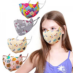 Kids Face Covering Reusable Fabric Adjustable Cute Print Face Covering for kids now 55.0% off 