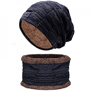 Unisex Knit Beanie and Scarf Set for Fleece Lined Men Women Lightweight Hat Warm Winter now 30.0% ..