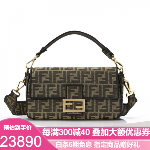 立减CNY￥500,FENDI 芬迪女包 法棍包 BAGUETTE 腋下包手拎包 单肩包 斜挎包 奢侈品包包 老花中号【预订】