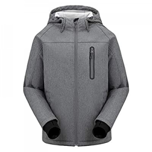 PULI Men's Hooded Softshell Jacket Fleece Lined Outdoor Coat, Water Resistant and Windproof now 55..