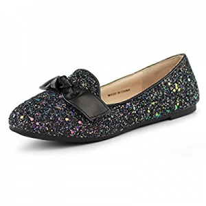 Hawkwell Girls Glitter Slip on Ballerina Flats Mary Jane Dress Shoes(Toddler/Little Kid/Big Kid) n..