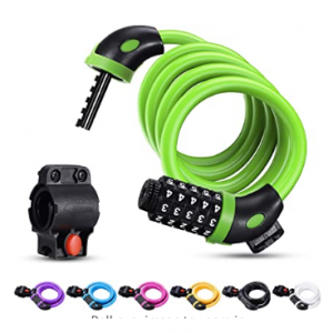 Famistar 4 Feet High Security 5 Digit Resettable Combination Coiling Bike Chain Lock $6.4