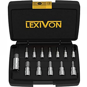 LEXIVON HEX Bit Socket Set now 20.0% off , Premium S2 Alloy Steel | 13-Piece SAE 5/64" - 9/16" Set..