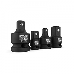 LEXIVON Impact Socket Adapter and Reducer 4-Piece Set | 1/4" - 3/8" - 1/2" Impact Driver Conversio..