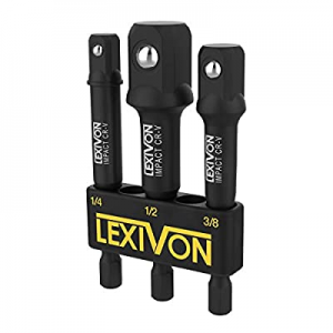 LEXIVON Impact Grade Socket Adapter Set now 40.0% off , 3" Extension Bit With Holder | 3-Piece 1/4..