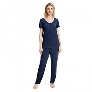 SIORO Soft Cotton Womens Pajamas Set Short Sleeve 2 Piece Pj Set Fashion V Neck Loungewear S-XL no..
