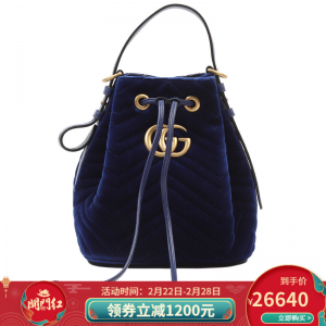 立减CNY￥750,【正品】GUCCI古驰女包 奢侈品时尚气质天鹅绒单肩斜挎包 蓝色525081 9FRDT 4511 标准