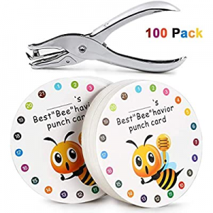 One Day Only！60.0% off ONEDONE Reward Punch Cards 3.9" Round Behavior Reward Cards Hole Punch Kit ..