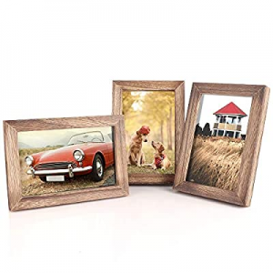 Emfogo Picture Frames Photo Display for Tabletop or Wall Mount Solid Wood High Definition Glass Ph..