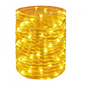 Wstan LED Rope Lights  now 50.0% off ,Amber Strip Light,12V Indoor Outdoors Plug in,16ft Connectab..