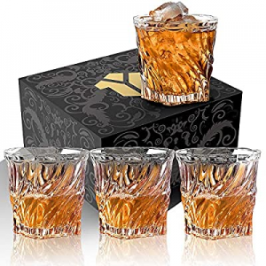 Crystal Whiskey Glasses Set of 4 now 51.0% off , Rocks Glasses, 10 oz Old Fashioned Tumblers for D..