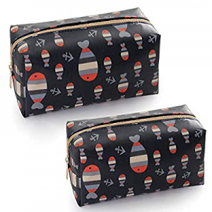 50.0% off DOKUNSIN 2Pcs Cute Cosmetic Bags for Women Girls Travel Zipper Makeup Bag Purse Roomy To..