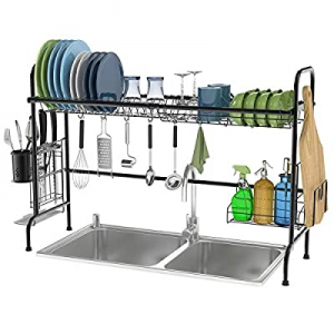 One Day Only！Over the Sink Dish Drying Rack now 30.0% off , Veckle Large Dish Rack Stainless Steel..