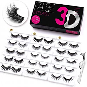 Eliace False Eyelashes 3D Mink Lashes 15 Styles 15 Pairs Strip Eyelashes Pack,Eyelashes Natural Look