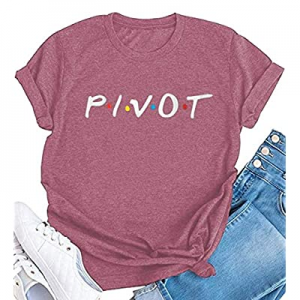 AEURPLT Womens Pivot T Shirt Funny Cute Lightweight Graphic Tee Tops Shirts Gifts now 40.0% off 
