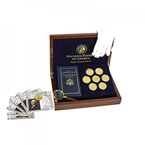 10.0% off The Franklin Mint Founding Fathers Coin Collection - 7-Piece 24-Karat Gold-Plated Collec..